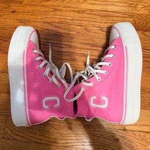 Pink Converse Platform High-Top Sneakers - Size 5.5W